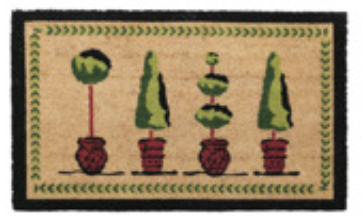Vinyl Bk Coir Mat Topiary 18"x30"