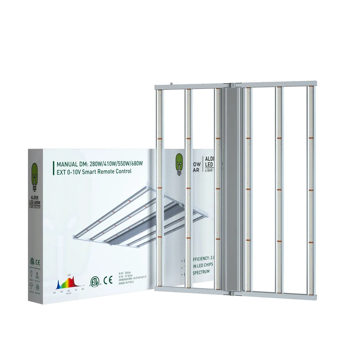 🌱 ALDER LED 680W — 6-Bar Commercial Full-Spectrum Grow Light