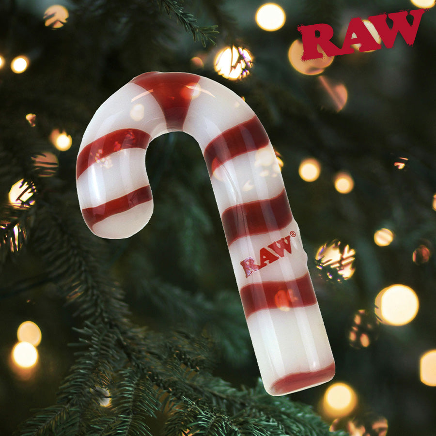 🎄 RAWLIBLAZE Glass Candy Cane Cone Holder – Limited Holiday Edition