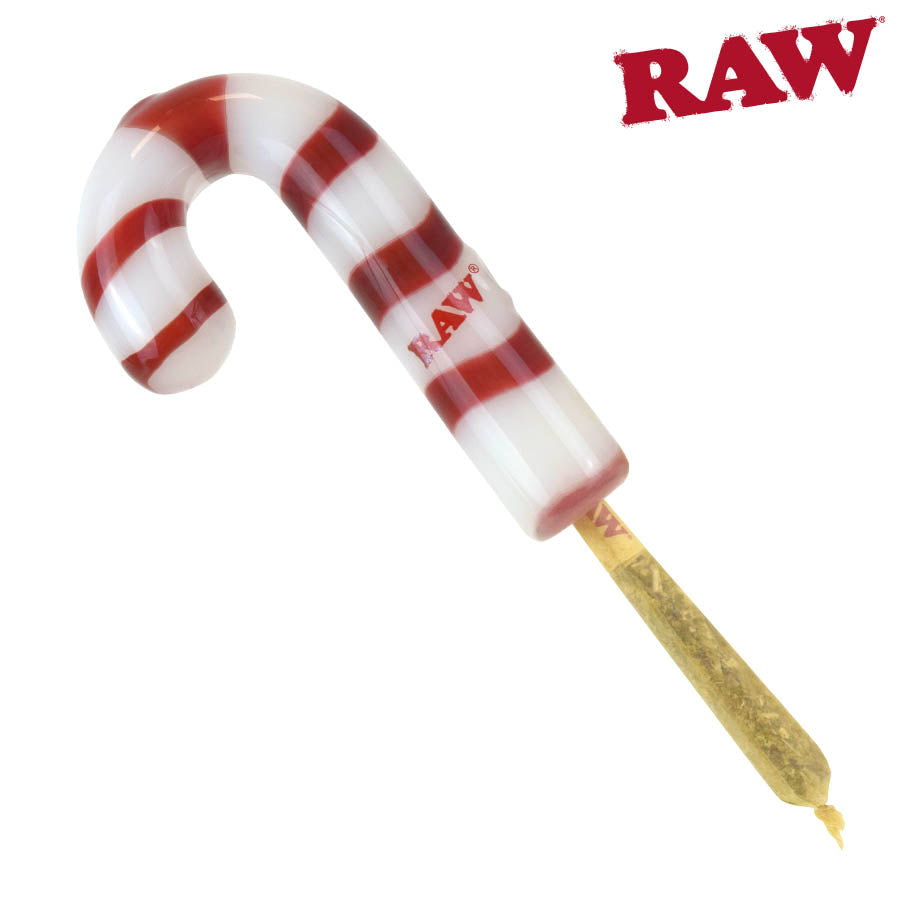 🎄 RAWLIBLAZE Glass Candy Cane Cone Holder – Limited Holiday Edition