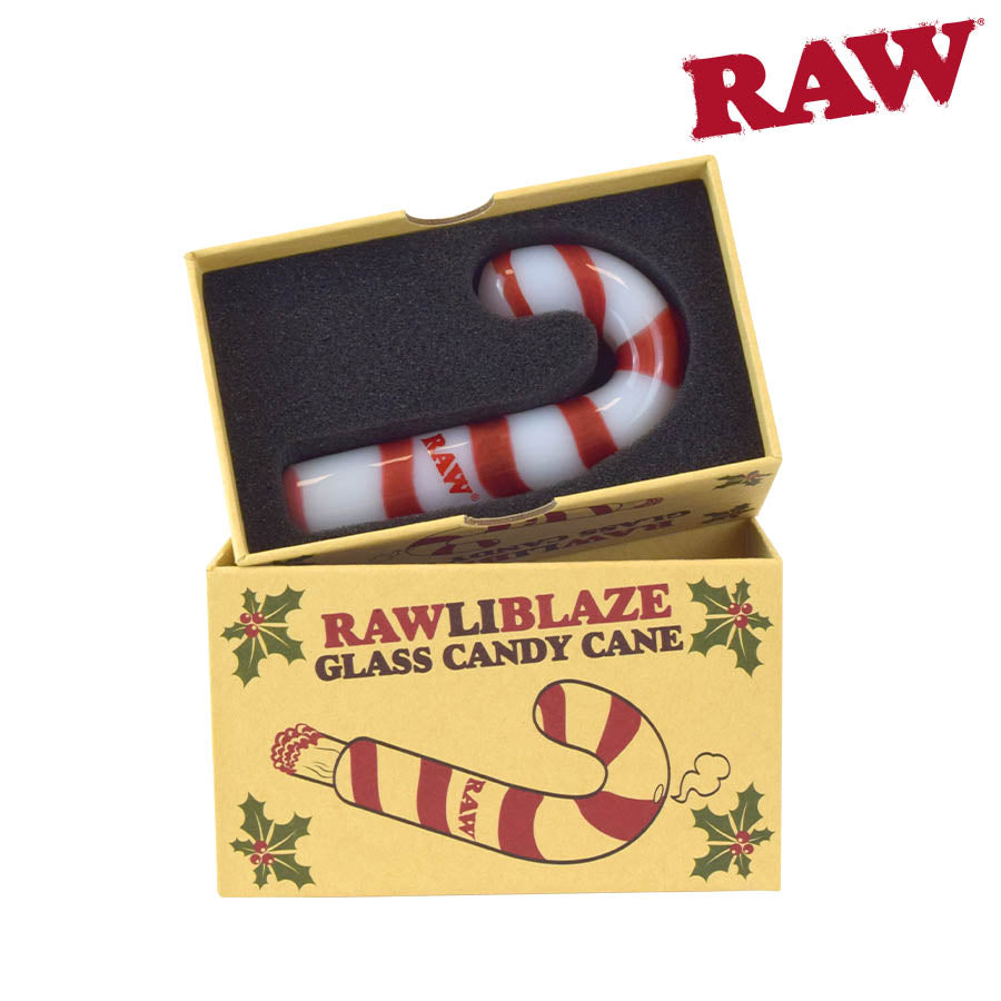 🎄 RAWLIBLAZE Glass Candy Cane Cone Holder – Limited Holiday Edition