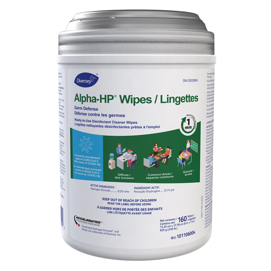 DIVERSEY ALPHA-HP WIPES 160 SHEETS