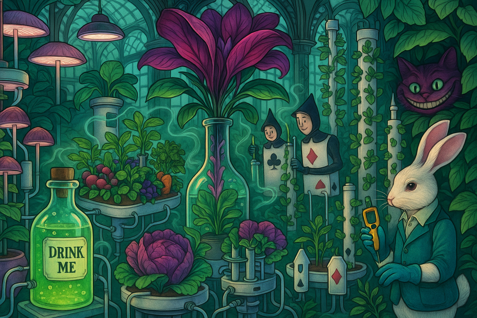 hydroponics store meets alice in wonderland