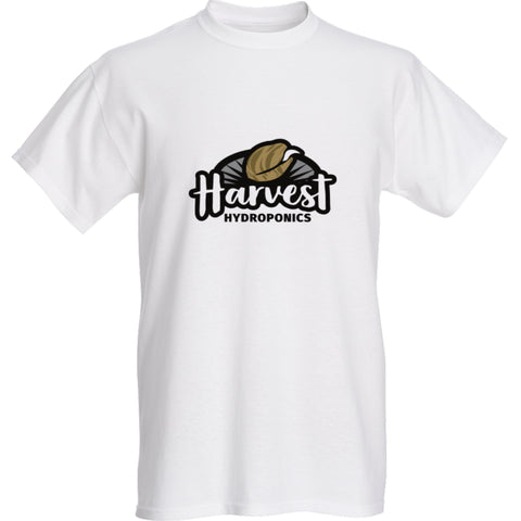 Collectible white T-shirt Harvest Hydro swag